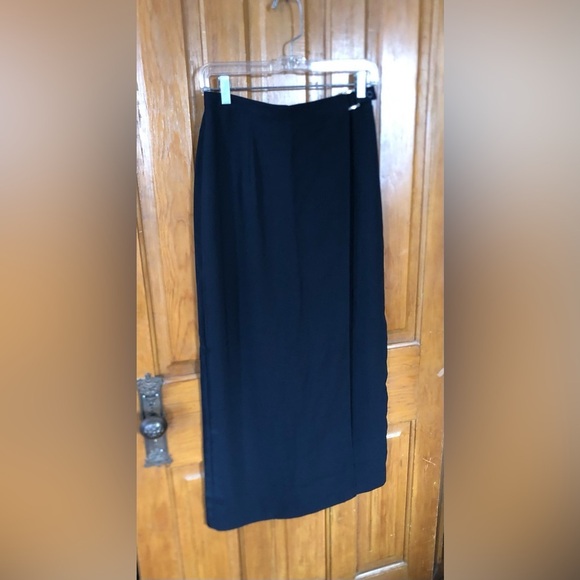 Vintage Black Wrap Floor Length Skirt. - Picture 9 of 10